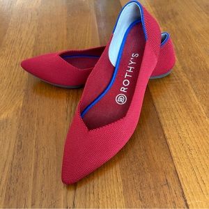 ❤️Rothy's The Point Red Flats 7.5❤️